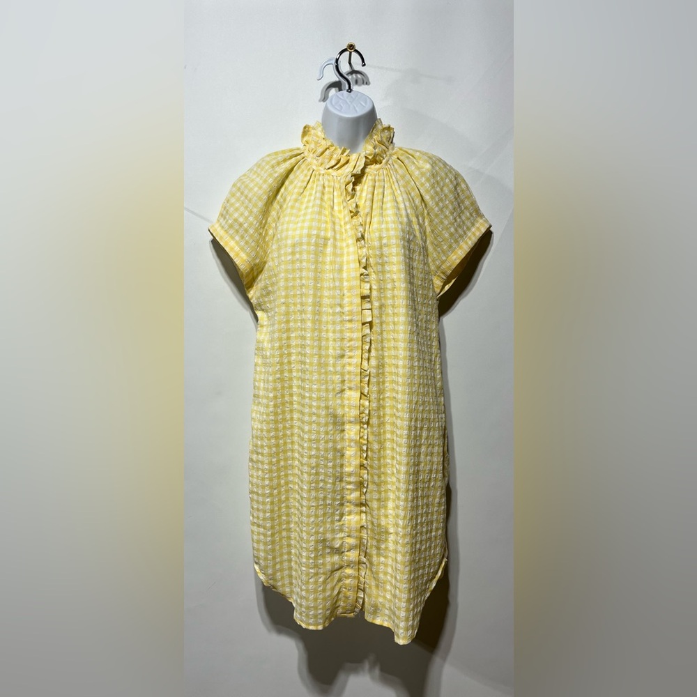 Sundays Yellow And‎ White Gingham Monroe Dress Size Large